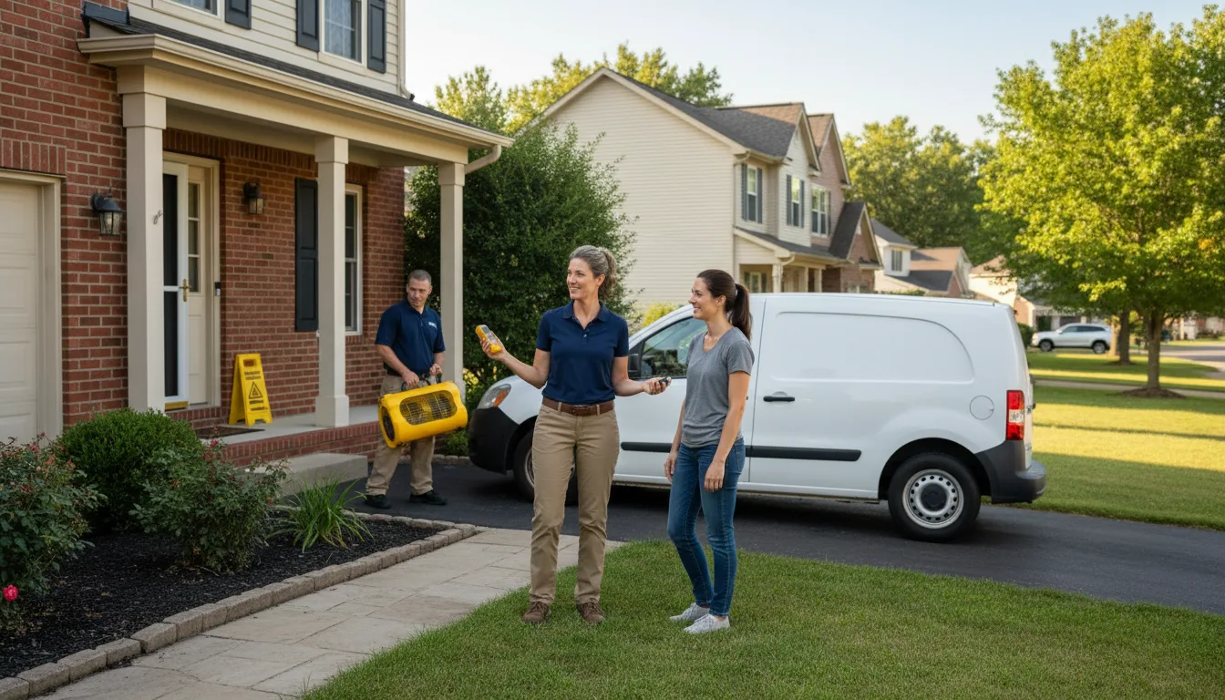 Residential water damage restoration in Stoutsville, OH